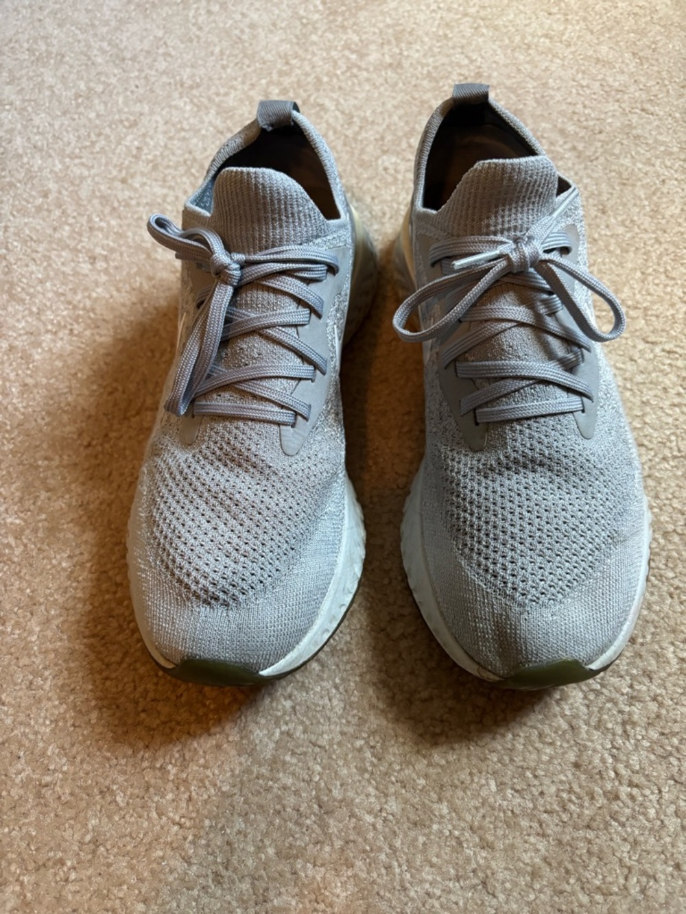 Nike Knit Lace-Up Sneakers - Light Gray